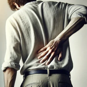 persona con síntomas de lumbago