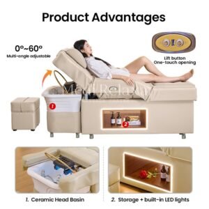 Headspa Foot Bath Deluxe - Beige (80cm height)